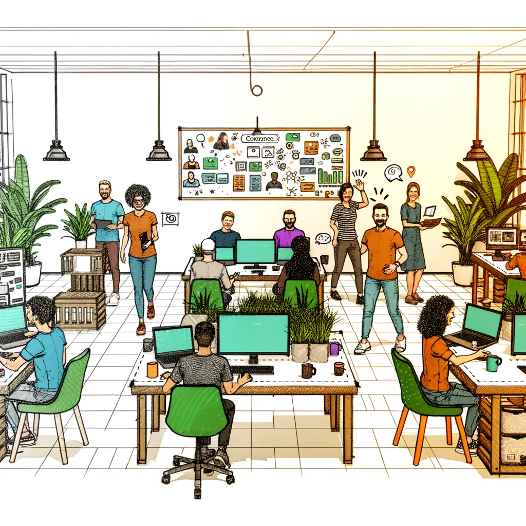 A welcoming team space for people working around shared files