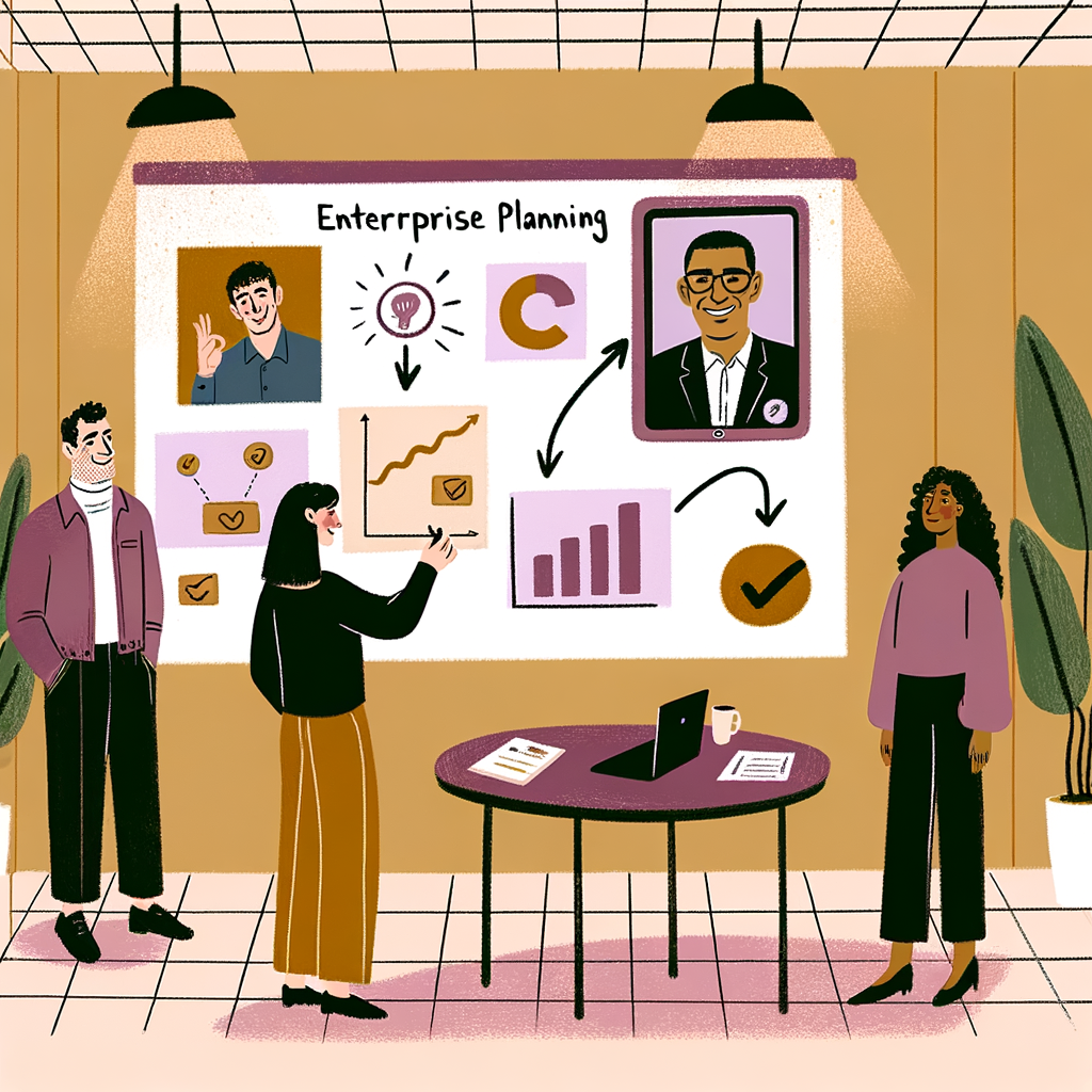 A planning table with folders, notes, and team workspace materials